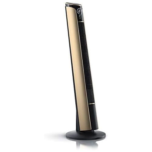  [아마존베스트]Brandson Tower Fan with Remote Control, 108 cm, 10-Degree Tiltable Fan with Oscillation, 3 Speeds, 4 Ventilation Modes, GS-Certified, 2020 Model, Gold Design