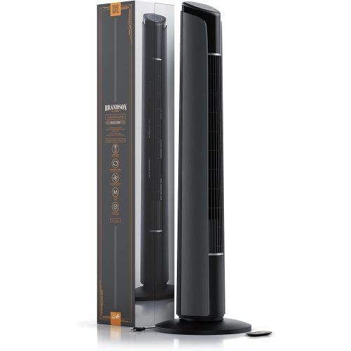  [아마존베스트]Brandson Tower Fan with Remote Control - 108 cm - Can be Tilted 10Degrees - Floor-Standing Fan with Oscillation, 3 Speeds & 4 Ventilation Modes - GS-Tested - Cool Grey Design