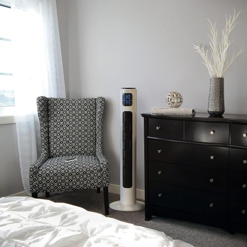  [아마존베스트]Brandson Tower Fan with Remote Control and Oscillation - Oscillating Tower Fan - 96 cm - 45 W - Fan with 3 Speed Settings + Timer + 60° Oscillation - 2020 Model - Polar White