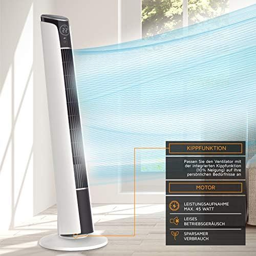  [아마존베스트]Brandson Tower Fan with Remote Control and Oscillation - Oscillating Tower Fan with 2 Speed Settings, Timer, 3 Operating Modes and 40° Oscillation - White, white, 6587854174