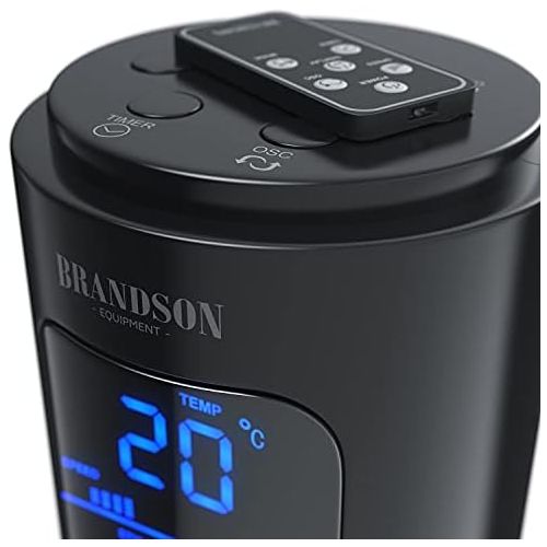  [아마존베스트]Brandson 2020 Model - Tower Fan with Remote Control and 60° Oscillation - Pedestal Fan - Column Fan - 96 cm - 3 Speed Levels - GS Certified, black, 68468/7464684