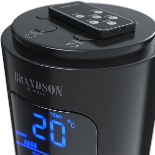  [아마존베스트]Brandson 2020 Model - Tower Fan with Remote Control and 60° Oscillation - Pedestal Fan - Column Fan - 96 cm - 3 Speed Levels - GS Certified, black, 68468/7464684