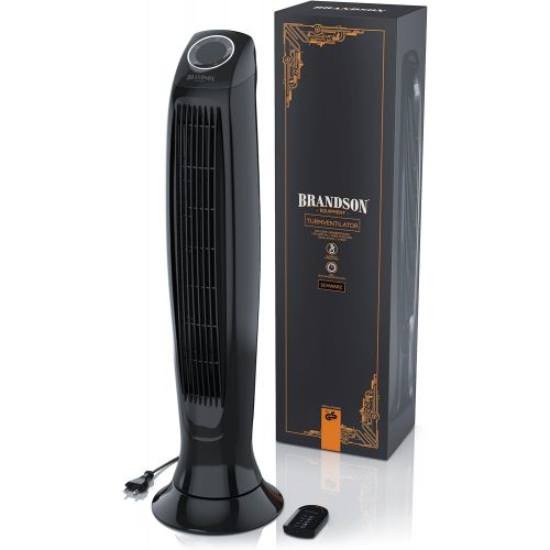  [아마존베스트]Brandson Tower Fan With Remote Control, Column Fan, Incl. Oscillation - 86 cm - 60 W - 3 speed settings - low, medium, high - timer - LED display - quiet operating noise, black, B0