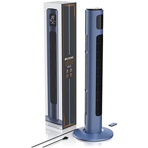  [아마존베스트]Brandson - Tower Fan with Remote Control and Oscillation - Pedestal Fan - Dark, blue, 68431684646