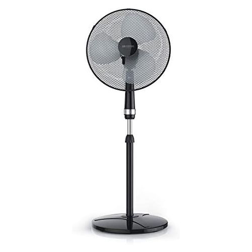  [아마존베스트]Brandson - Stand fan stand fan - stand height adjustable - fan with high air flow - 3 different speed settings - oscillation function approx. 80 degrees - black