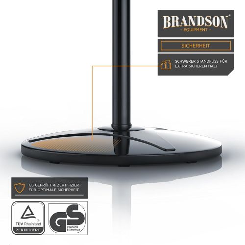  [아마존베스트]Brandson - Stand fan stand fan - stand height adjustable - fan with high air flow - 3 different speed settings - oscillation function approx. 80 degrees - black