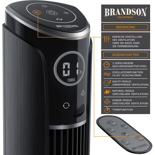  [아마존베스트]Brandson 72230334772 Tower Fan, black, 722303587854