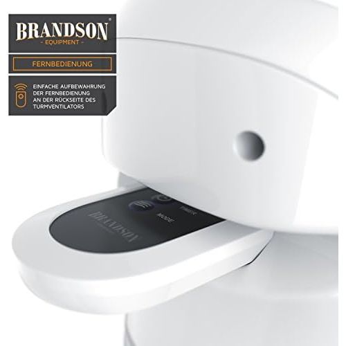  [아마존베스트]Brandson Tower Fan With Remote Control, Column Fan, Incl. Oscillation - 86 cm - 60 W - 3 speed settings - low, medium, high - timer - LED display - quiet operating noise, white, 40