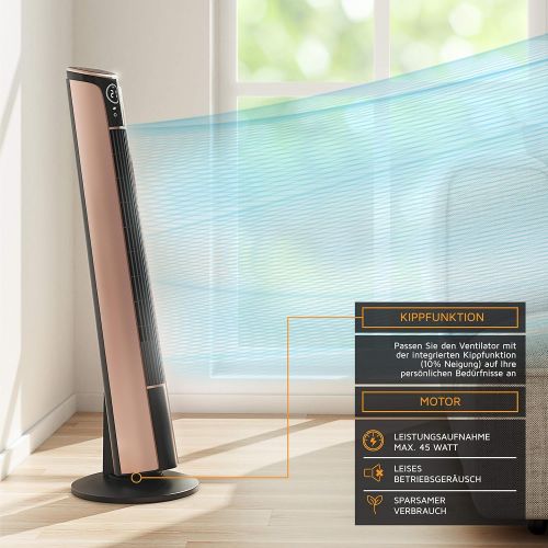  [아마존베스트]Brandson Tower Fan with Remote Control and Oscillation - Oscillating Tower Fan with 2 Speed Settings, Timer, 3 Operating Modes and 40° Oscillation - White, pink, 722303818722