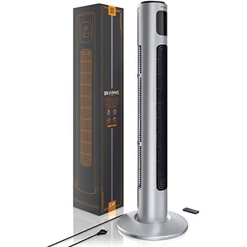  [아마존베스트]Brandson Tower Fan with Remote Control  Oscillating Tower Fan  96 cm  Fan with 3 Speed Settings  Timer  60° Oscillation, silver, 684634684