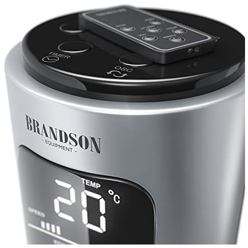  [아마존베스트]Brandson Tower Fan with Remote Control  Oscillating Tower Fan  96 cm  Fan with 3 Speed Settings  Timer  60° Oscillation, silver, 684634684