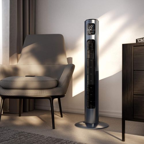  [아마존베스트]Brandson Tower Fan with Remote Control  Oscillating Tower Fan  96 cm  Fan with 3 Speed Settings  Timer  60° Oscillation, blue, 722303814