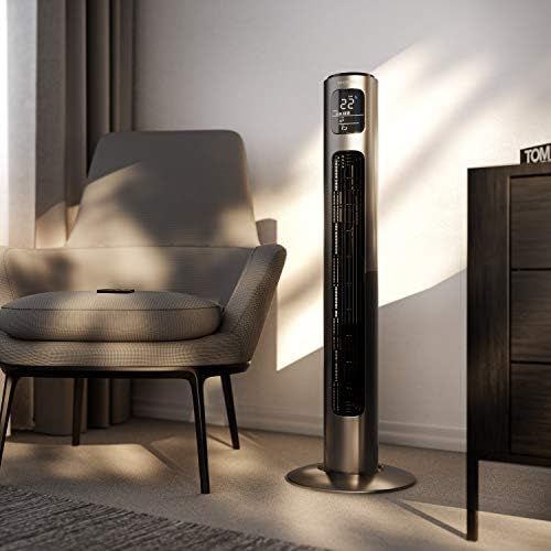  [아마존베스트]Brandson - Tower Fan with Remote Control and Oscillation - Pedestal Fan - Dark, grey, 722303815