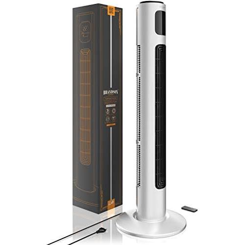  [아마존베스트]Brandson 2020 Model - Tower Fan with Remote Control and 60° Oscillation - Pedestal Fan - Column Fan - 96 cm - 3 Speed Levels - GS Certified, white, 722303806