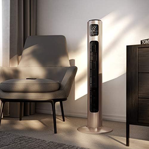  [아마존베스트]Brandson 2020 Model - Tower Fan with Remote Control and 60° Oscillation - Pedestal Fan - Column Fan - 96 cm - 3 Speed Levels - GS Certified, pink, 722303816