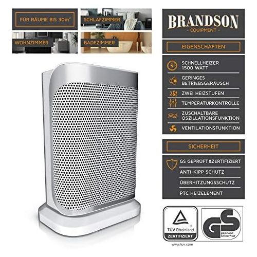  [아마존베스트]BRANDSON Fan Heater, White