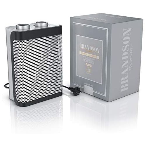  [아마존베스트]Brandson - Ceramic fan heater - 2 power settings - continuous temperature control - 1500 watts - fan heater bathroom energy-saving quiet - overheating protection tilt protection -
