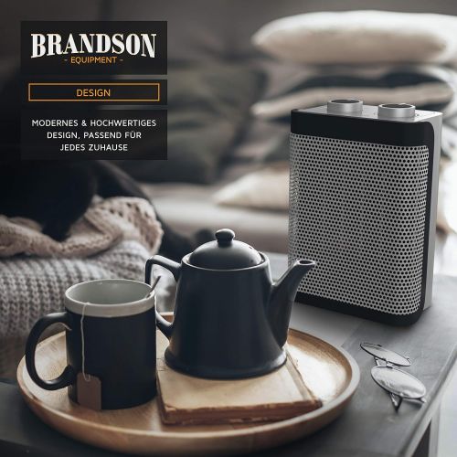  [아마존베스트]Brandson - Ceramic fan heater - 2 power settings - continuous temperature control - 1500 watts - fan heater bathroom energy-saving quiet - overheating protection tilt protection -