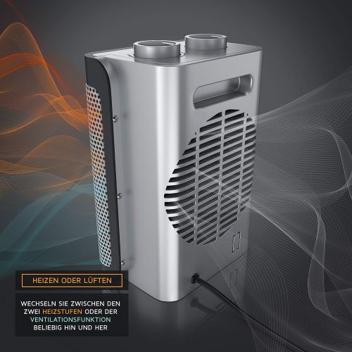  [아마존베스트]Brandson - Ceramic fan heater - 2 power settings - continuous temperature control - 1500 watts - fan heater bathroom energy-saving quiet - overheating protection tilt protection -