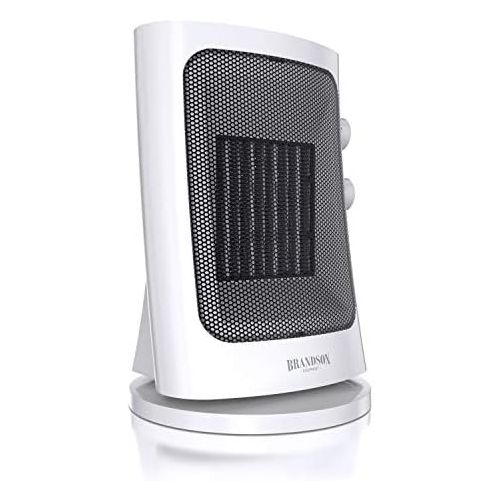  [아마존베스트]Brandson - Fan heater with Two Power Levels - Bathroom Fan Heater Energy-Saving Quiet - Continuous Temperature Control - Ceramic Heating Element - Thermal Fuse - Heating Heater - W