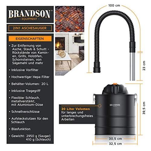  Brandson 2 in 1 Ash Vacuum Cleaner Fireplace Vacuum Cleaner