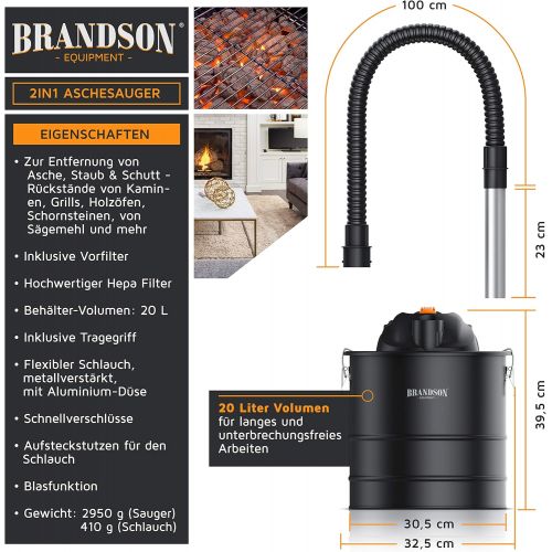  Brandson 2 in 1 Ash Vacuum Cleaner Fireplace Vacuum Cleaner