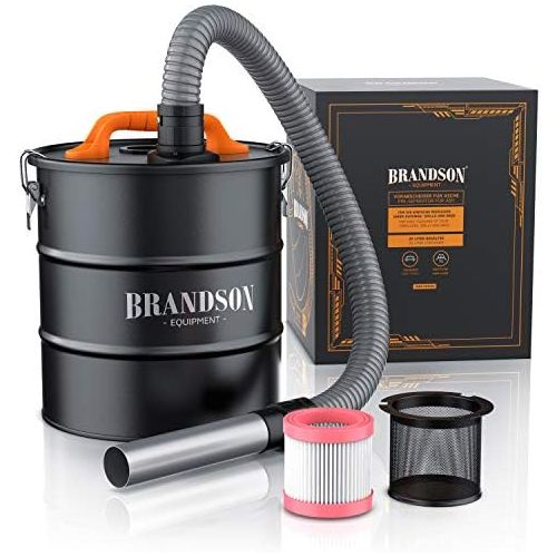  [아마존베스트]Brandson - Ash filter pre-separator - 20 L collection container - suction connection - 1 m suction hose - ash filter - oven vacuum cleaner - fireplace vacuum cleaner - quick fasten