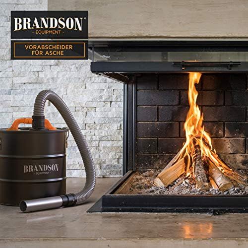  [아마존베스트]Brandson - Ash filter pre-separator - 20 L collection container - suction connection - 1 m suction hose - ash filter - oven vacuum cleaner - fireplace vacuum cleaner - quick fasten