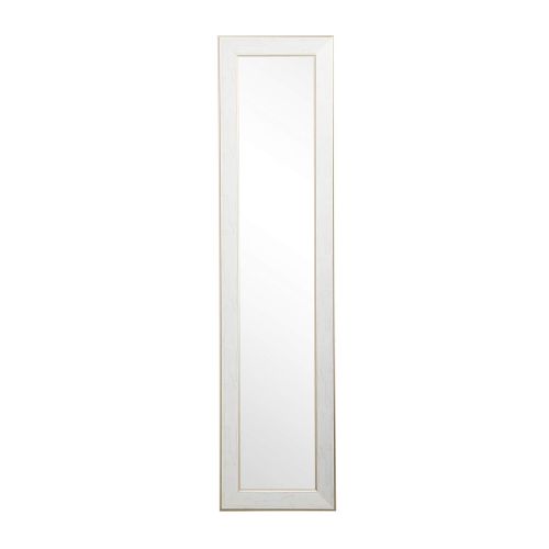  BrandtWorks AZBM43Thin Gold Trimmed Legacy Slim Floor Mirror 21.5 x 71 White