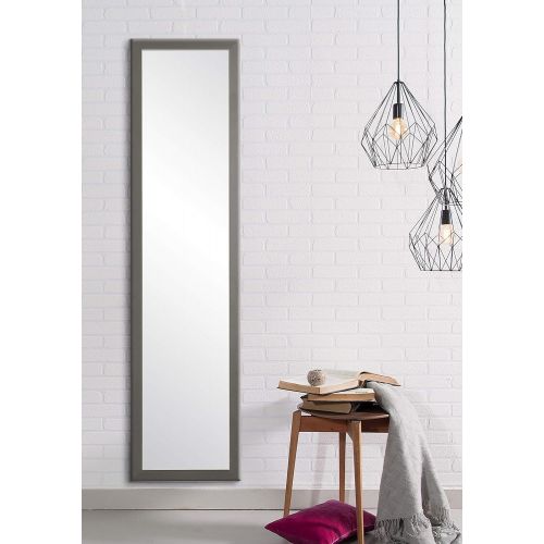  BrandtWorks AZBM71Thin Modern Matte Charcoal Slim Floor Mirror 19 x 68.5
