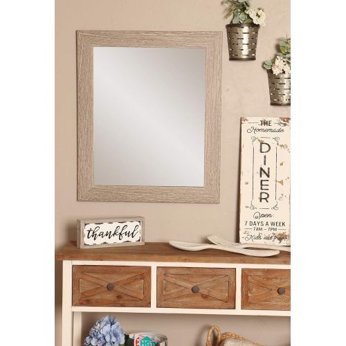  BrandtWorks Shabby Chic Farmhouse Barn Wood Vanity Wall Mirror 32 x 50 Brown/White