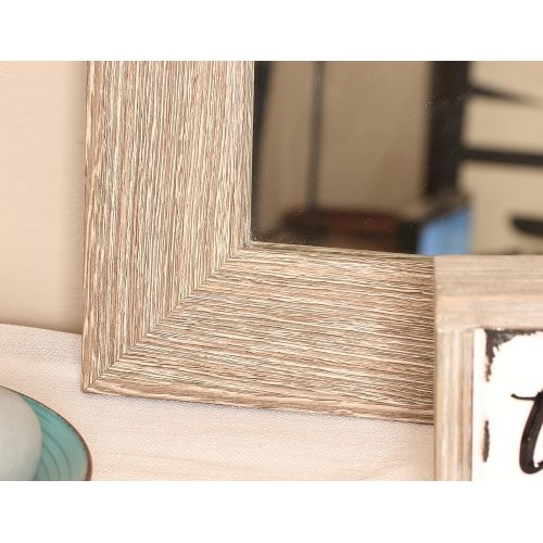  BrandtWorks Shabby Chic Farmhouse Barn Wood Vanity Wall Mirror 32 x 50 Brown/White