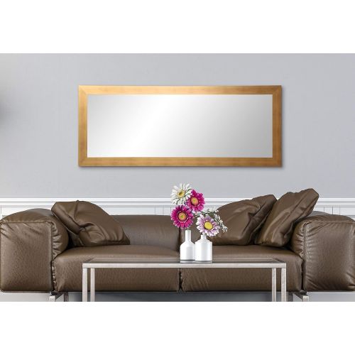  BrandtWorks, LLC AZBM068NM Framed Non Beveled Leaning Mirror 25.5 x 70.5 Brushed Gold