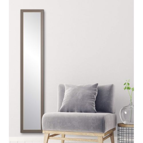  BrandtWorks AZBM70Thin Modern Matte Gray Slim Floor Mirror, 19 x 68.5