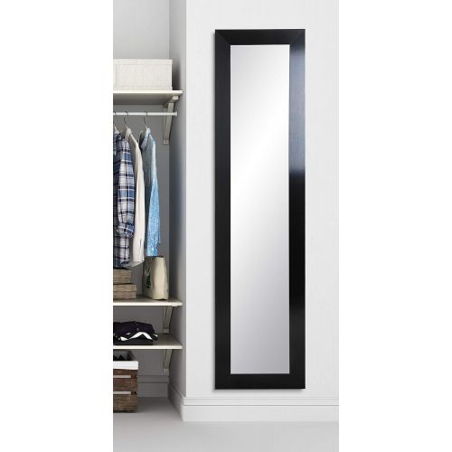  BrandtWorks Black Satin Slim Floor Mirror