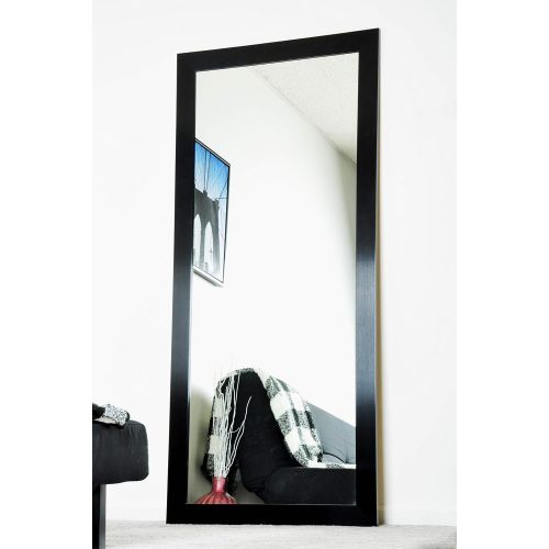  BrandtWorks Black Satin Floor Mirror
