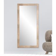 BrandtWorks AZBM089T Framed Non Beveled Mirror 32 x 66 Brown/White