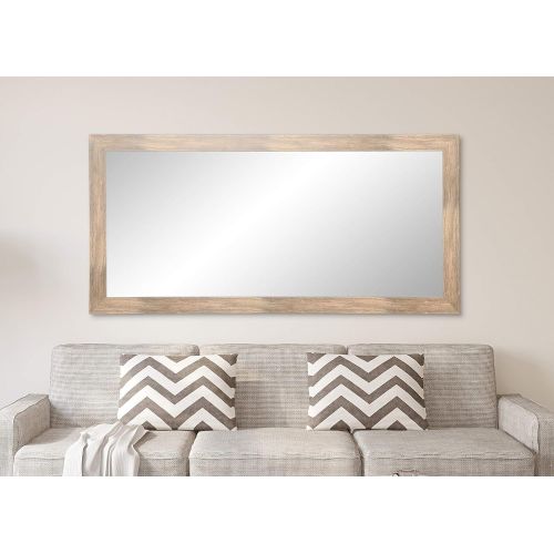  BrandtWorks AZBM089T Framed Non Beveled Mirror 32 x 66 Brown/White