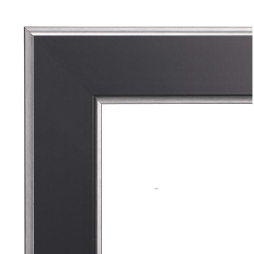  BrandtWorks BM11THIN Silver Accent Black Full Length Mirror 21.5 x 71