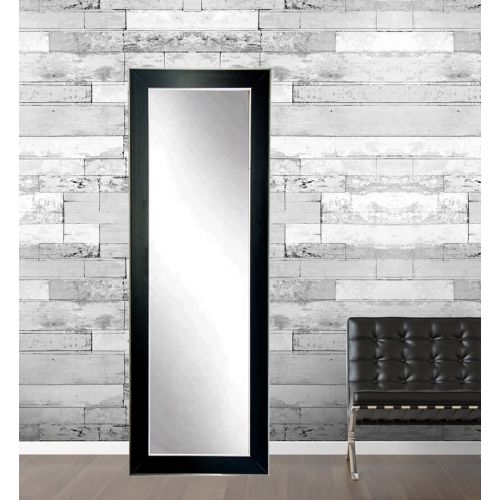  BrandtWorks BM11THIN Silver Accent Black Full Length Mirror 21.5 x 71