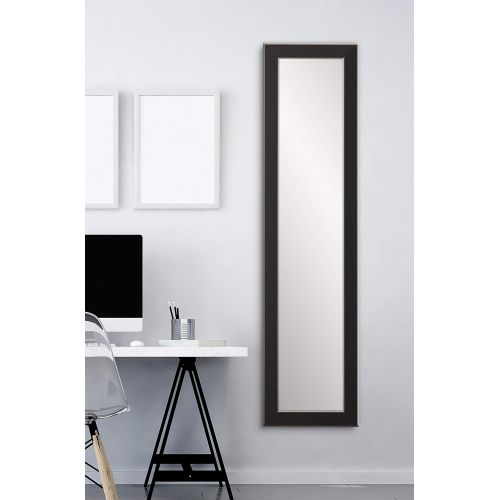  BrandtWorks BM11THIN Silver Accent Black Full Length Mirror 21.5 x 71