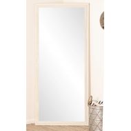 BrandtWorks, LLC AZBM073T Framed Mirror 31 x 70 Cream/Wood Grain Striped