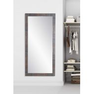 BrandtWorks AZBM090TS Framed Non Beveled Mirror 32 x 71 Brown/Dark Gray/Silver
