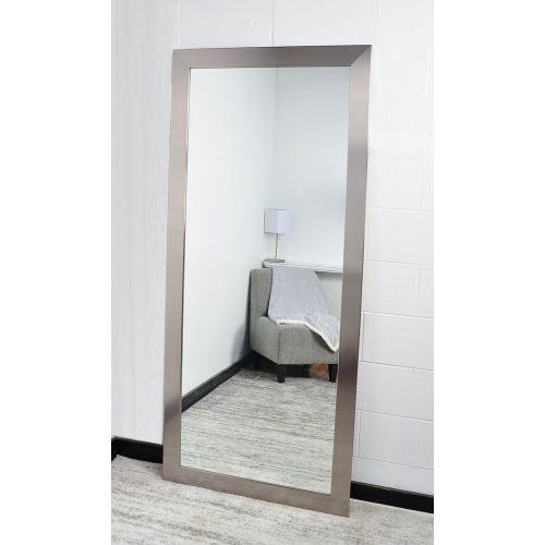  BrandtWorks, LLC BM001TS Modern Floor Mirror, 32 X 66, Silver,32 X 66