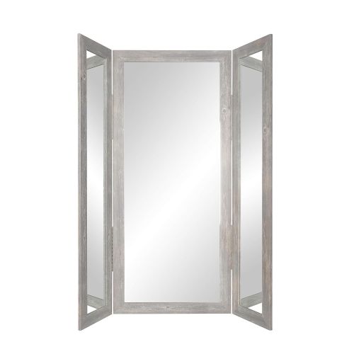  BrandtWorks, LLC AZBM80TRIFOLD Trifold Dressing Mirror Brushed Black