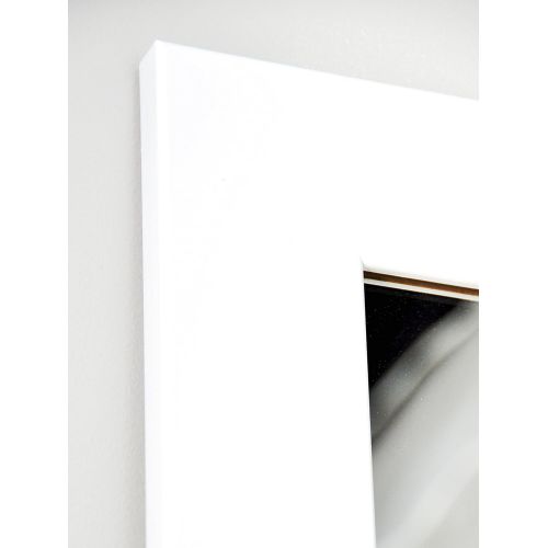  BrandtWorks BM3THINH Modern Over The Door Full Length Dressing Mirror, Matte White, Matte White