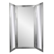 BrandtWorks Modern Silver Tri-Fold Mirror Large