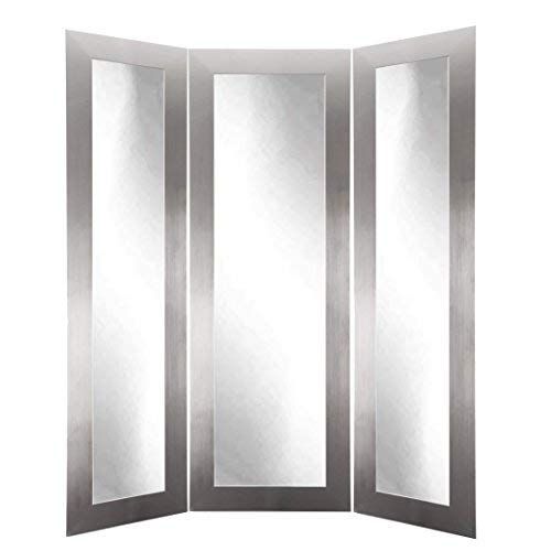  BrandtWorks Modern Silver Tri-Fold Mirror Large