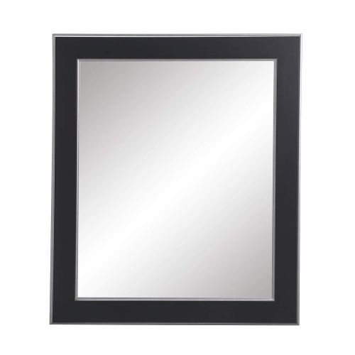  BrandtWorks BM011M2 Silver Accent Black Wall Mirror 32 x 36