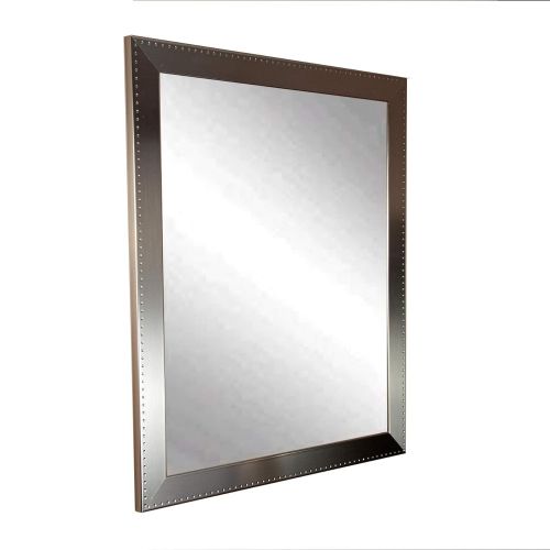  BrandtWorks BM026L2 Embossed Steel Wall Vanity Mirror 30.5 x 48.5 Silver